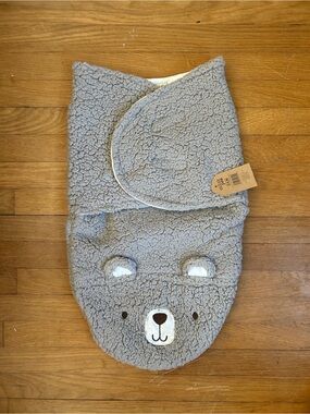 chick pea Gray Bear Sherpa Diaper Cover
